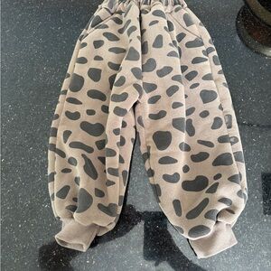 WARM Brown Gray Leopard Print Kids Bottoms